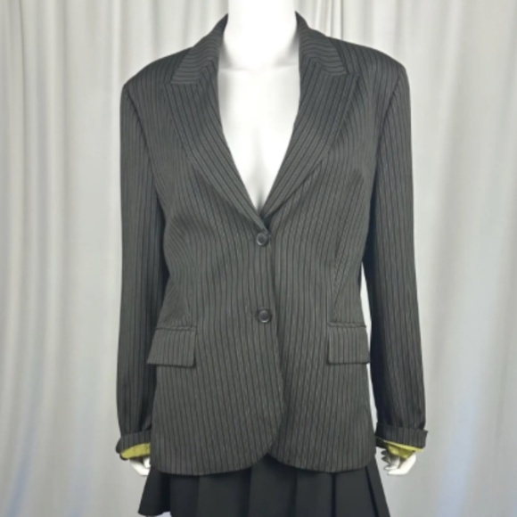 Vintage 2000’s Esprit Collection Black Pinstripe Blazer • Buttons - M/L - Picture 6 of 10